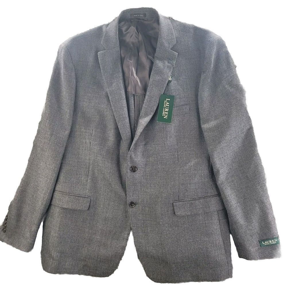 Polo Ralph Lauren Blazer Charcoal Gray Mens 50 L 100% Wool Jacket - MSRP: $400